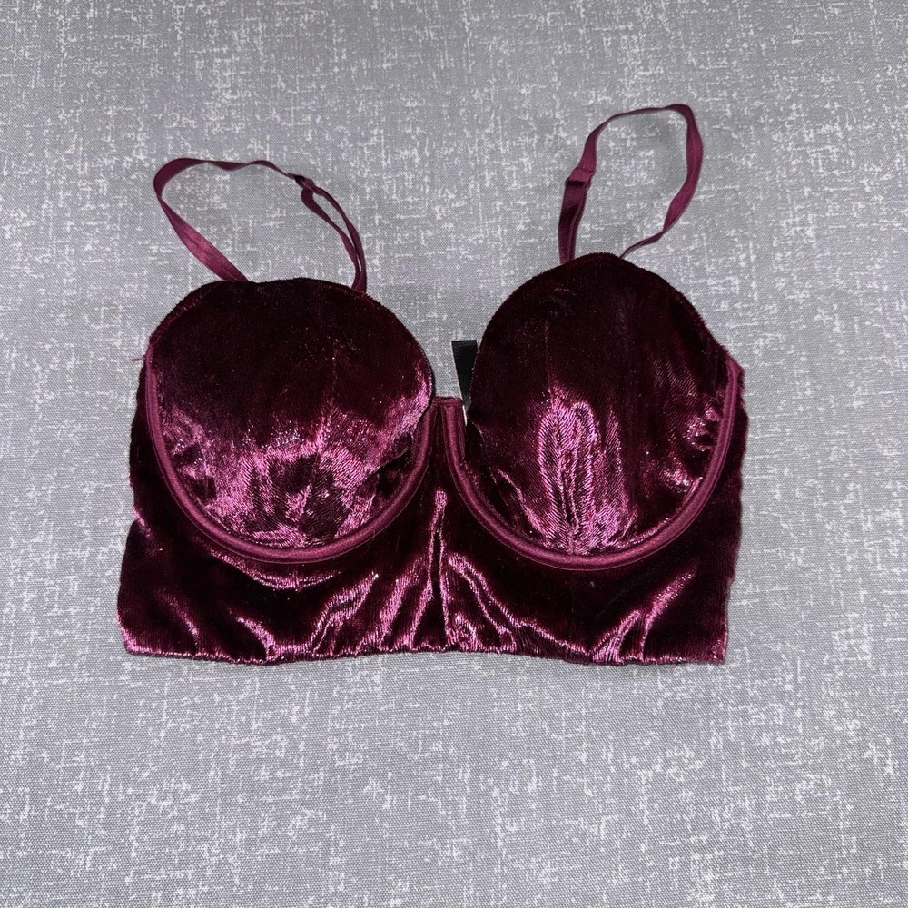 Victorias Secret Very Sexy 32D Purple Velvet Balconette Underwire Bra Padded